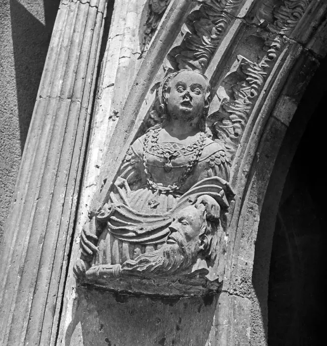 Framed Print : Chemnitz Detail Print: St. Lawrence's Gate, Judith and Holofernes, Germany 1930s Framed Print : Chemnitz Detail Print: St. Lawrence's Gate, Judith and Holofernes, Germany 1930s