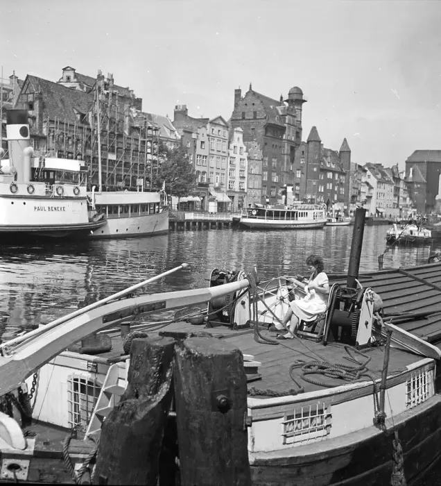Framed Print : Danzig Harbor Print, 1930s