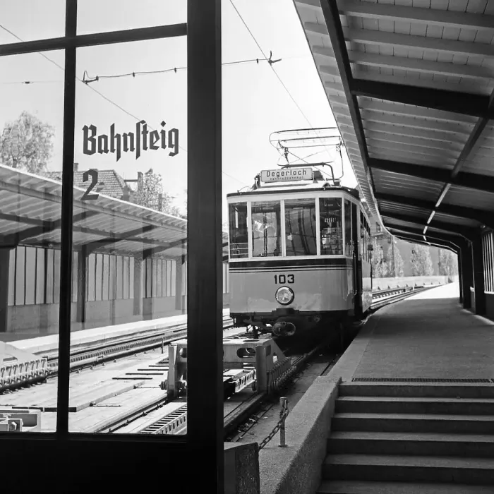 Framed Print : Stuttgart Train Print, 1930s Framed Print : Stuttgart Train Print, 1930s