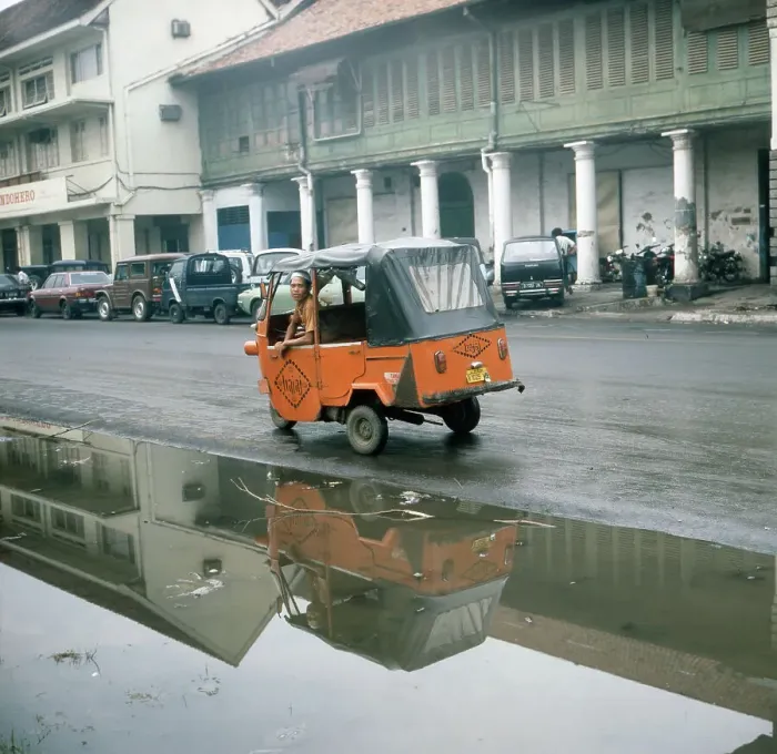 Framed Print : Jakarta Street Print, Java Island, Indonesia 1980s Framed Print : Jakarta Street Print, Java Island, Indonesia 1980s