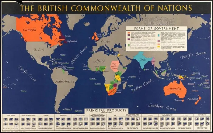 Framed Print : Print of The British Commonwealth Map Framed Print : Print of The British Commonwealth Map