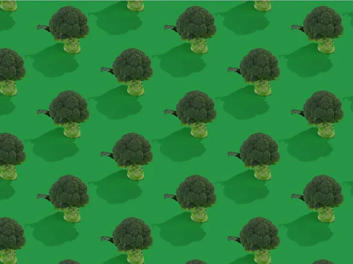 Framed Print : Broccoli Print on Green Background Framed Print : Broccoli Print on Green Background