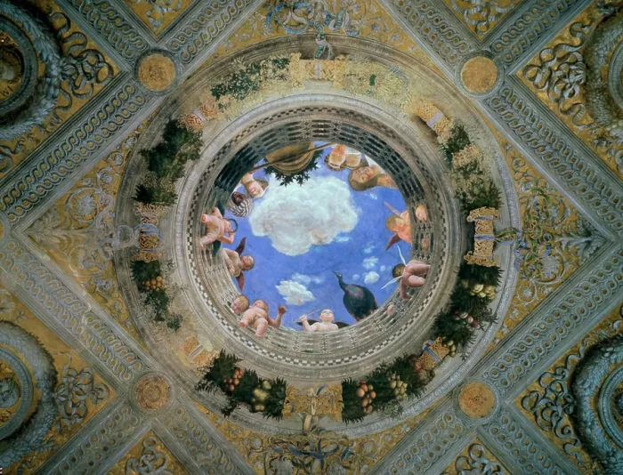 Framed Print : Camera degli Sposi Ceiling Oculus Print Framed Print : Camera degli Sposi Ceiling Oculus Print