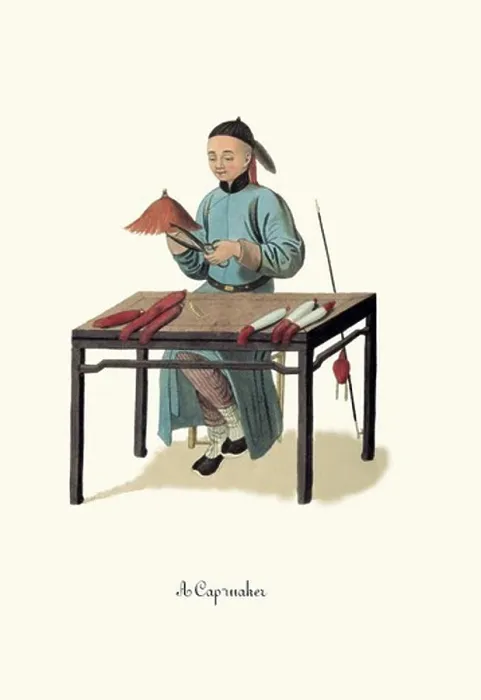 Framed Print : Capmaker Print, a photograph of a traditional Chinese capmaker Framed Print : Capmaker Print, a photograph of a traditional Chinese capmaker