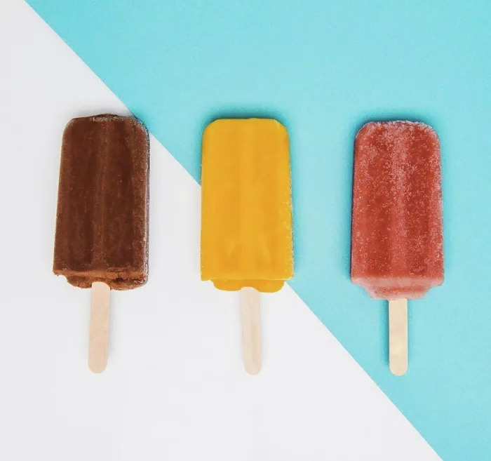 Framed Print : Chocolate, mango, and raspberry popsicle print Framed Print : Chocolate, mango, and raspberry popsicle print