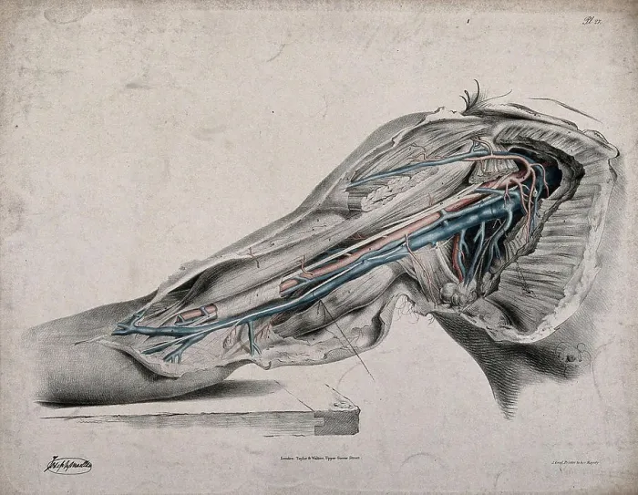 Framed Print : The Circulatory System Print: Dissection of the Upper Arm Framed Print : The Circulatory System Print: Dissection of the Upper Arm