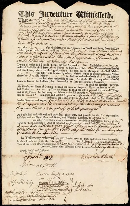 Framed Print : Print of Indentured Servant Contract Framed Print : Print of Indentured Servant Contract