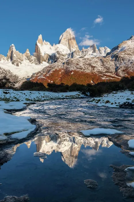 Framed Print : Mountain Range Print with Reflected Cerro Fitz Roy Framed Print : Mountain Range Print with Reflected Cerro Fitz Roy