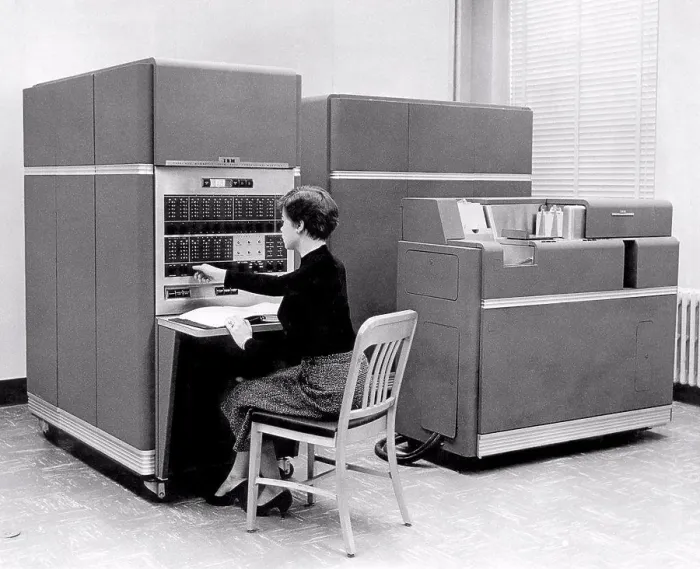 Framed Print : Print of New York: 1954 featuring the IBM 650 Data Processing System Framed Print : Print of New York: 1954 featuring the IBM 650 Data Processing System