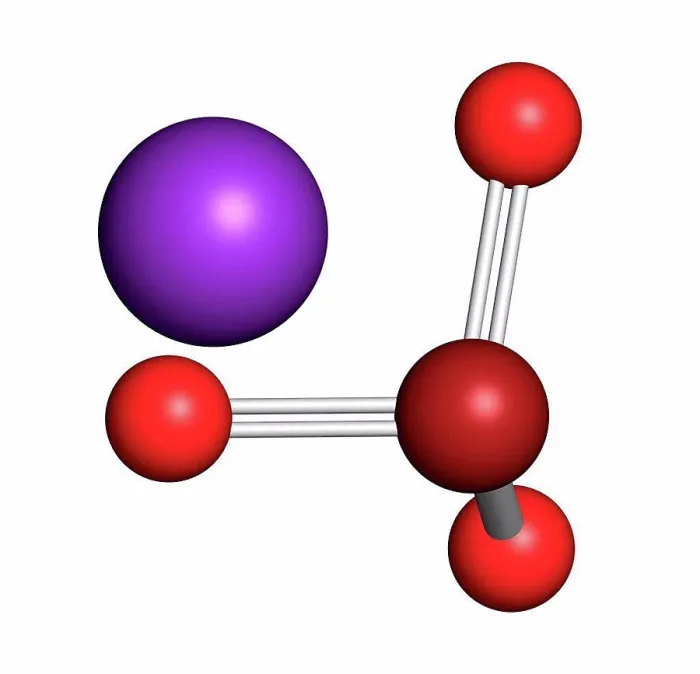 Framed Print : Potassium bromate Print (KBrO3, E924) 3D Molecular Structure Framed Print : Potassium bromate Print (KBrO3, E924) 3D Molecular Structure