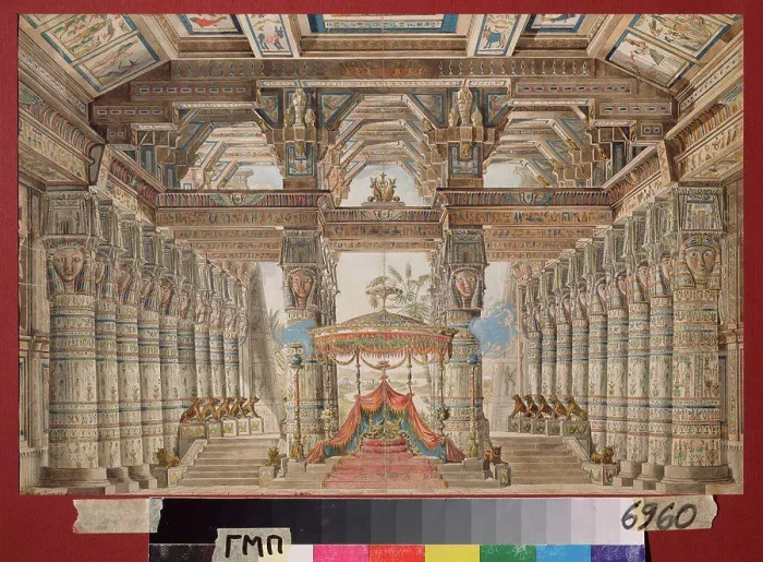 Framed Print : Caesar in Egypt Stage Design Print Framed Print : Caesar in Egypt Stage Design Print
