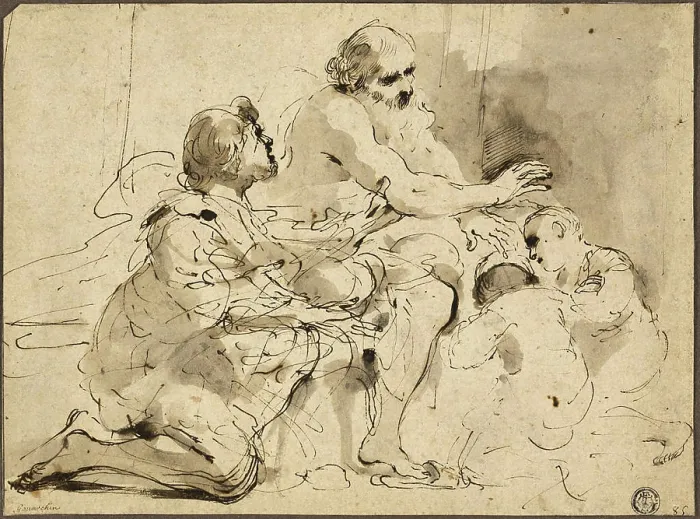 Framed Print : Study for Jacob Blessing the Sons of Joseph, Print Framed Print : Study for Jacob Blessing the Sons of Joseph, Print