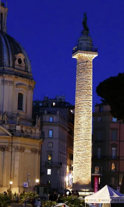 Framed Print : View of Trajan's Column at Night Print Framed Print : View of Trajan's Column at Night Print