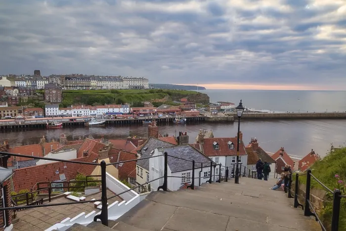 Framed Print : The 199 Steps of Whitby at Sunset Print Framed Print : The 199 Steps of Whitby at Sunset Print