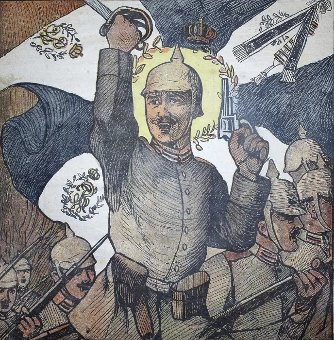 Framed Print : 1st World War Print: German Soldier in Battle Framed Print : 1st World War Print: German Soldier in Battle