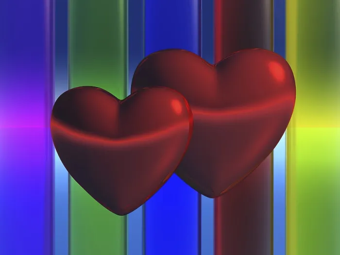 Framed Print : Print of Two Interlocking Hearts