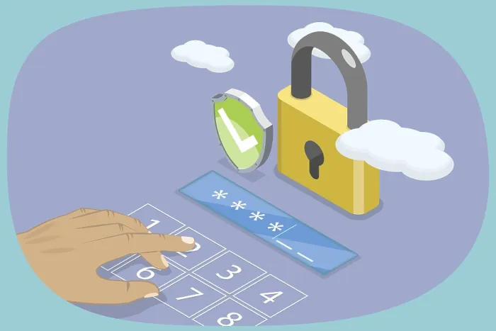 Framed Print : Data Protection Print: Secure Information Illustration Framed Print : Data Protection Print: Secure Information Illustration