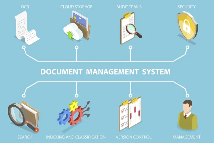 Framed Print : Document Management System Print - 3D Isometric Illustration Framed Print : Document Management System Print - 3D Isometric Illustration