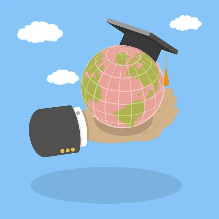 Framed Print : Study Abroad Print - Academic Student Holding Globe Framed Print : Study Abroad Print - Academic Student Holding Globe