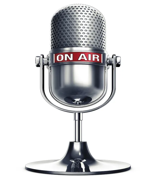 Framed Print : 3D Rendering of Microphone with On Air Icon Print