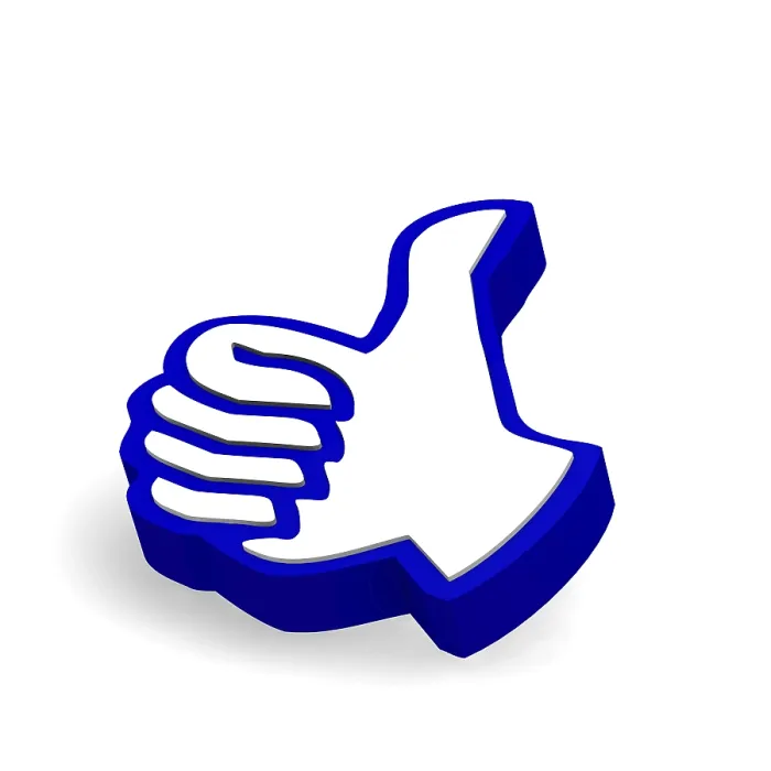 Framed Print : 3D Thumbs Up Icon Print on White Background