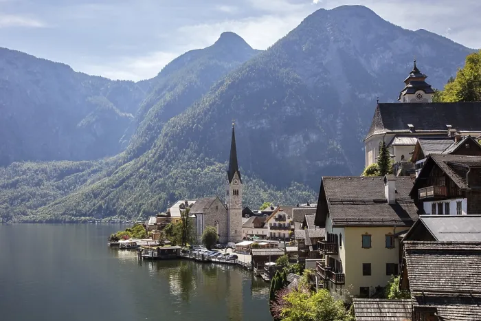 Framed Print : Hallstatt Village Print, Austria Framed Print : Hallstatt Village Print, Austria