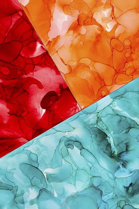 Framed Print : Vibrant Red, Orange, and Blue Fluid Print Framed Print : Vibrant Red, Orange, and Blue Fluid Print