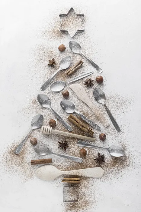 Framed Print : Abstract Christmas Tree Tableware Print