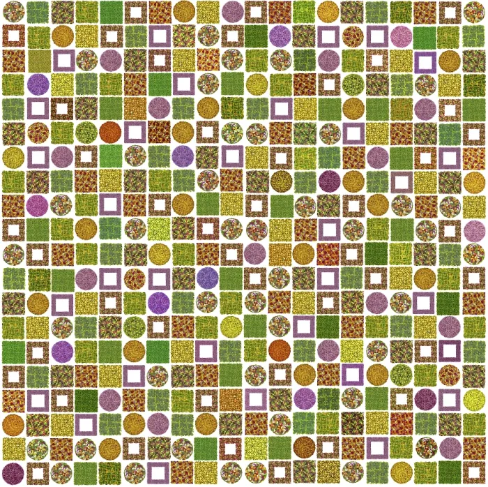 Framed Print : Handmade Summer Floral Print Square Mosaic