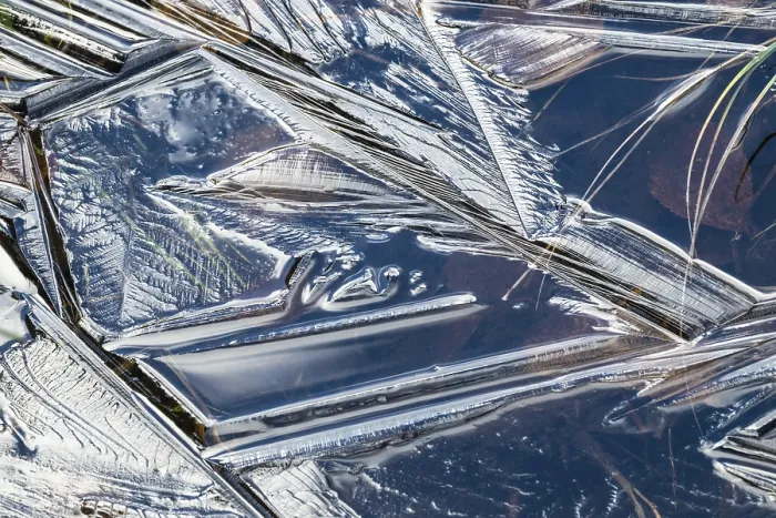 Framed Print : Abstract Ice Structures Print, Norrbotten, Lapland Sweden