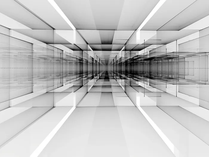 Framed Print : Abstract Perspective Print - Black and White Tech Backdrop Framed Print : Abstract Perspective Print - Black and White Tech Backdrop