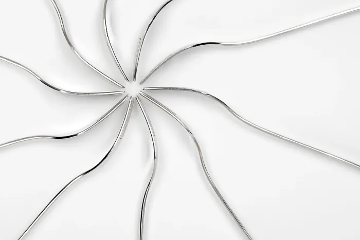 Framed Print : Abstract Silver Lines Print - Fork Circle Pattern Framed Print : Abstract Silver Lines Print - Fork Circle Pattern