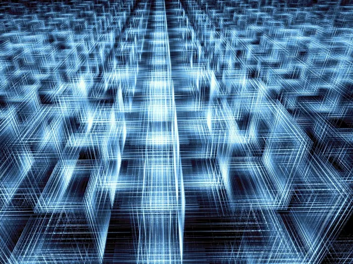 Framed Print : Abstract Tech Perspective Print - Glowing Wire Cubes Framed Print : Abstract Tech Perspective Print - Glowing Wire Cubes