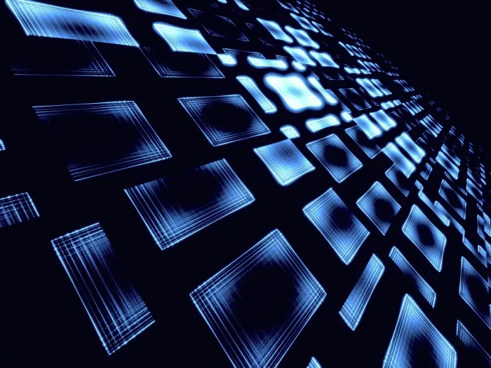 Framed Print : Abstract Technology Background Print - Glowing Grid Fractal Framed Print : Abstract Technology Background Print - Glowing Grid Fractal