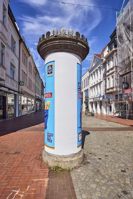 Framed Print : Print of Advertising Column in Moers, Germany Framed Print : Print of Advertising Column in Moers, Germany