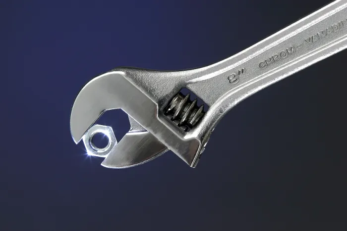 Framed Print : Adjustable Wrench Print with Nut Framed Print : Adjustable Wrench Print with Nut