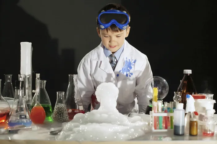 Framed Print : Adorable Boy Conducting Experiment Print Framed Print : Adorable Boy Conducting Experiment Print