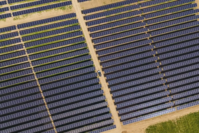 Framed Print : Aerial View of Solar Panel Fields with a Small Car, Print Framed Print : Aerial View of Solar Panel Fields with a Small Car, Print