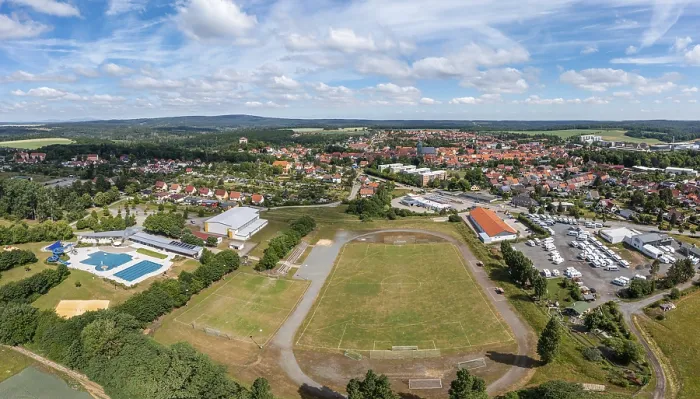 Framed Print : Aerial View over Harzgerode Print Framed Print : Aerial View over Harzgerode Print