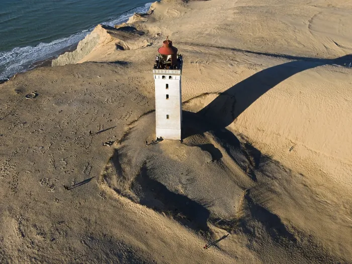 Framed Print : Aerial View of Rubjerg Knude Lighthouse Print, Denmark Framed Print : Aerial View of Rubjerg Knude Lighthouse Print, Denmark