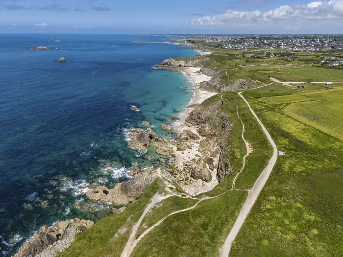 Framed Print : Aerial View of Plage des Charettes Beach Print Framed Print : Aerial View of Plage des Charettes Beach Print