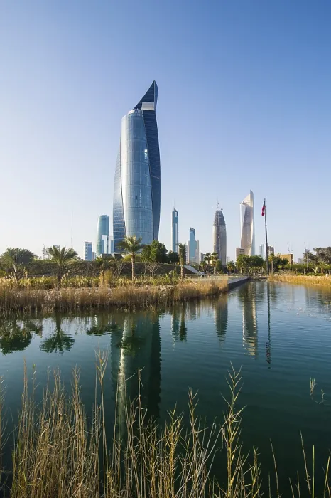 Framed Print : Al Hamra Tower and Al Shaheed Park Print, Kuwait City
