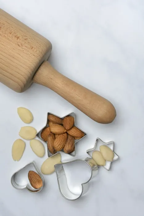 Framed Print : Almonds and Biscuit Cutters Print Framed Print : Almonds and Biscuit Cutters Print