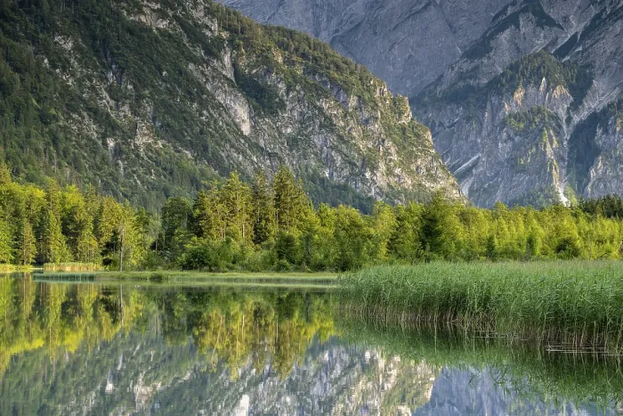 Framed Print : Almsee with Reflection Print, Salzkammergut Austria Framed Print : Almsee with Reflection Print, Salzkammergut Austria
