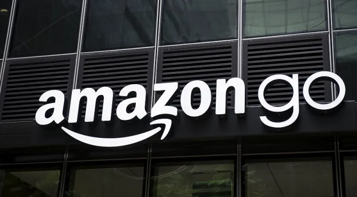 Framed Print : Amazon Go Lettering Print on Building Facade, Seattle, USA Framed Print : Amazon Go Lettering Print on Building Facade, Seattle, USA
