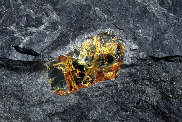 Framed Print : Amber Embedded in Granite Print Framed Print : Amber Embedded in Granite Print