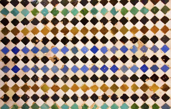 Framed Print : Ancient Mosaic Pattern Print, Alhambra Palace, Granada Framed Print : Ancient Mosaic Pattern Print, Alhambra Palace, Granada