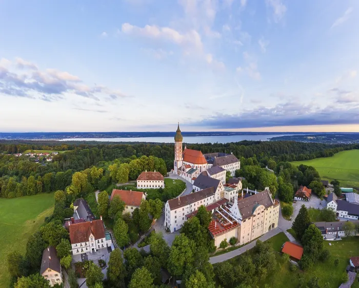 Framed Print : Andechs Monastery Aerial View Print, Bavaria, Germany Framed Print : Andechs Monastery Aerial View Print, Bavaria, Germany