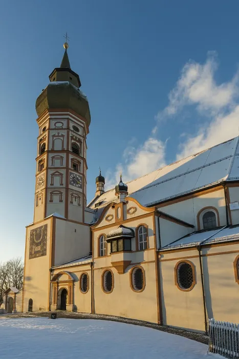 Framed Print : Andechs Monastery Winter Sunset Print, Germany