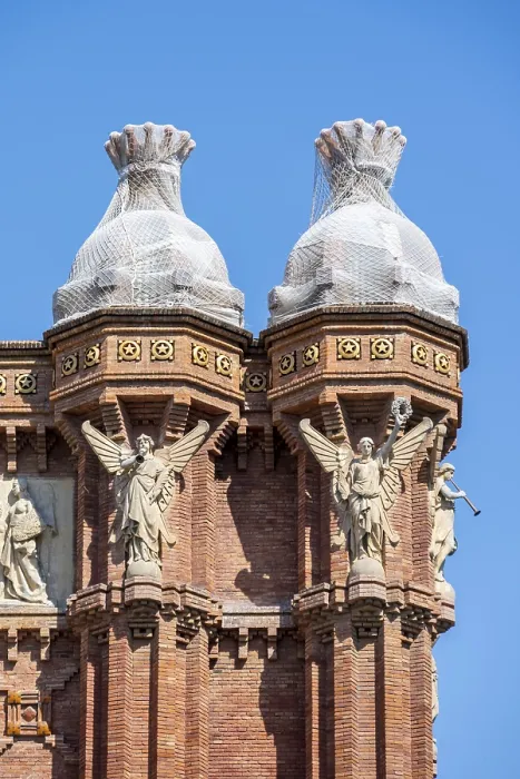 Framed Print : Angel Figures on a Facade Print, Barcelona Architecture Framed Print : Angel Figures on a Facade Print, Barcelona Architecture